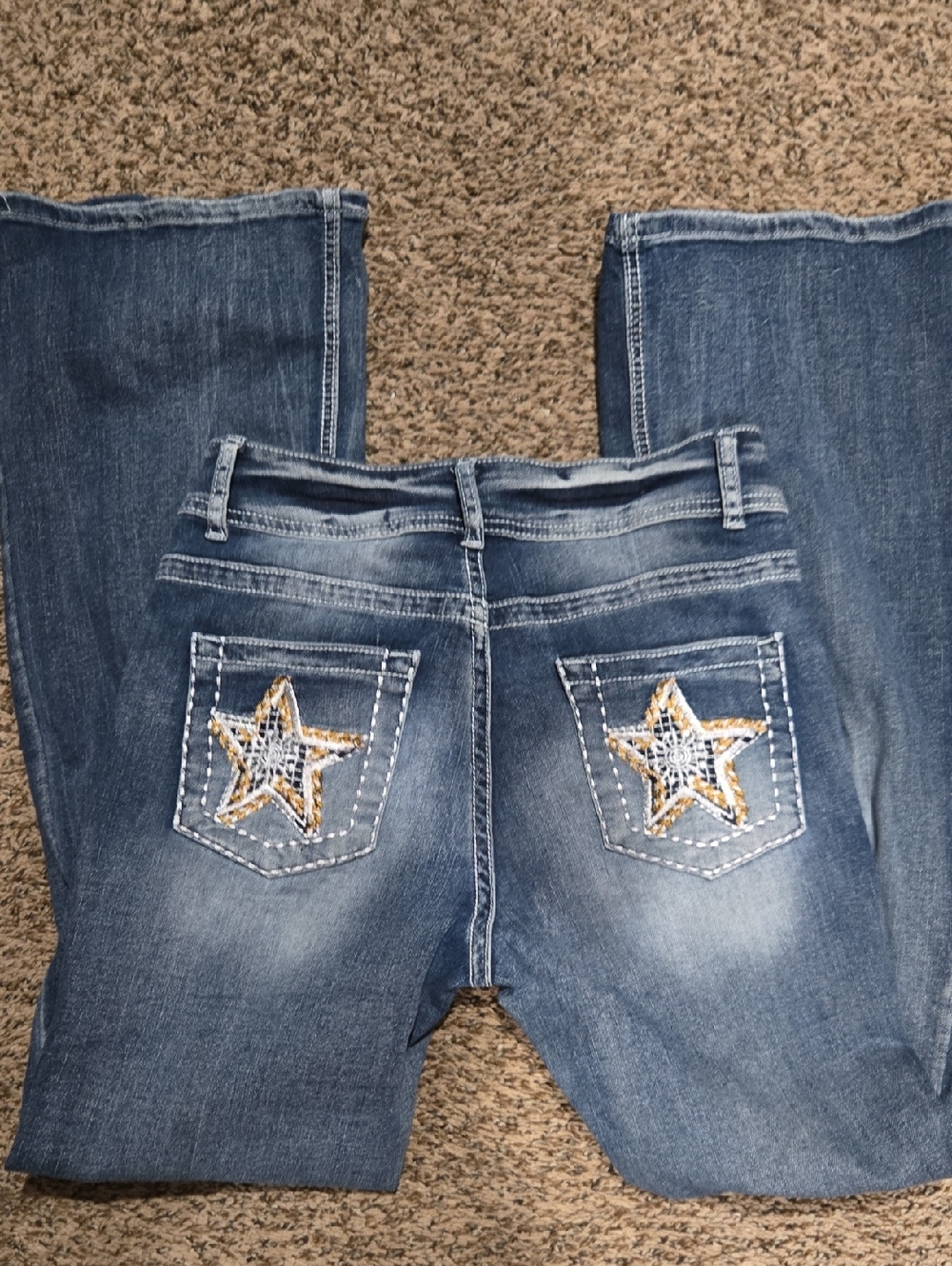Women's Blue Star-Embroidered Jeans